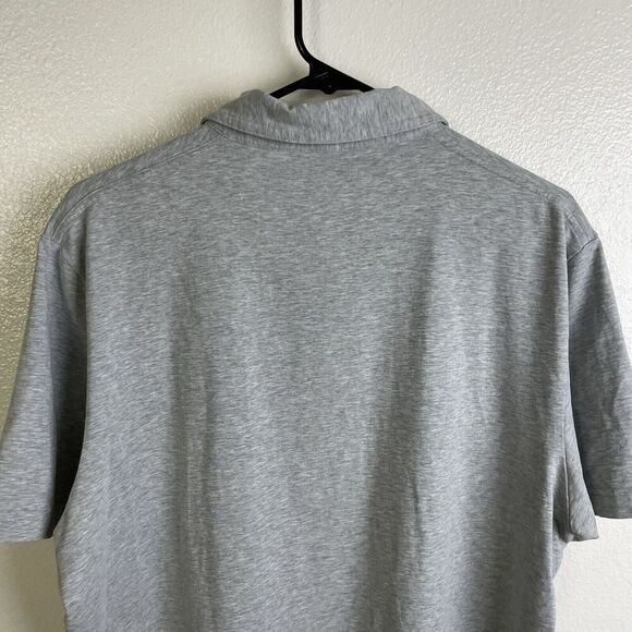 Public Rec Polo Shirt Large Mens Grey Short Sleeve Performance Preppy Active - Picture 10 of 13